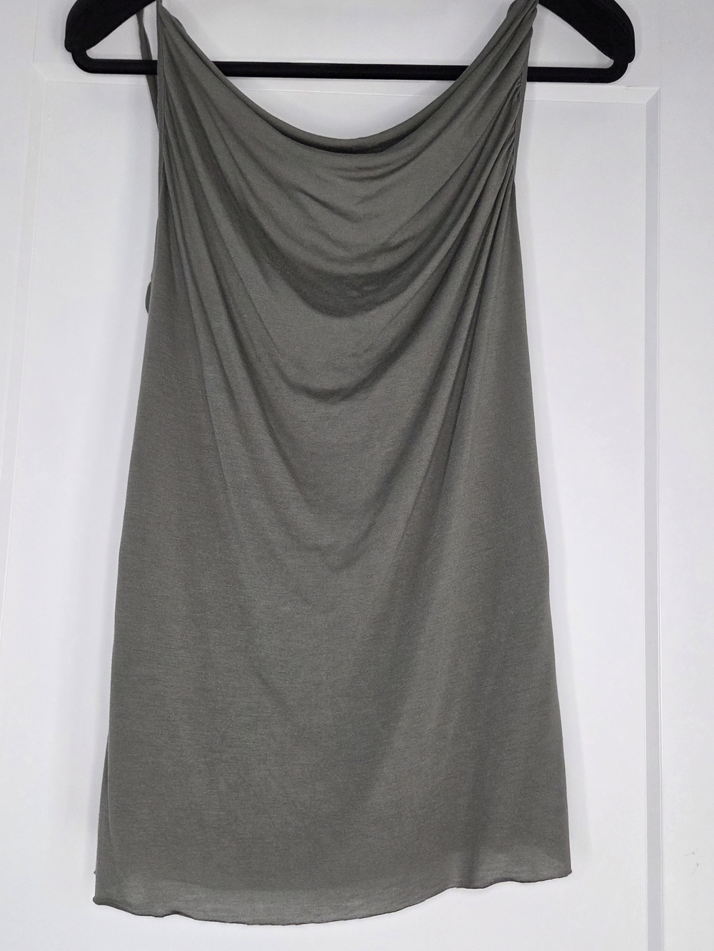United Colors of Benetton Olive Gray Draped Cowl Neck Tank Top Size apprx: M